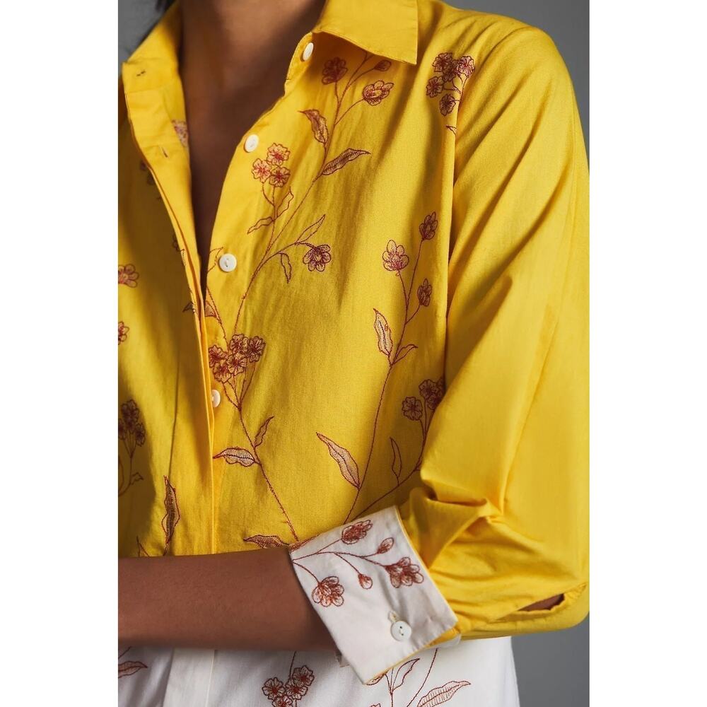 NWT❤️Samant Chauhan Embroidered Colorblock Shirt Dress szL - Picture 3 of 9